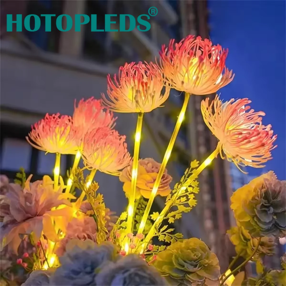 2pack LED Solar Flower Light, Simulated Flower Outdoor Decoration Flower Garden Landscape Insertion Lawn Light Spot Wholesale