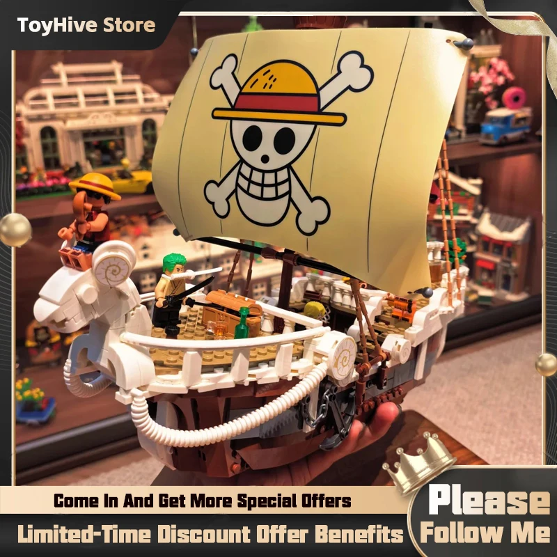 

Новинка 2026: Модный конструктор «Пиратский корабль Going Merry» из серии One Piece для мальчиков. Детская игрушка-сюрприз. Хит продаж. Подарок для детей и друзей.