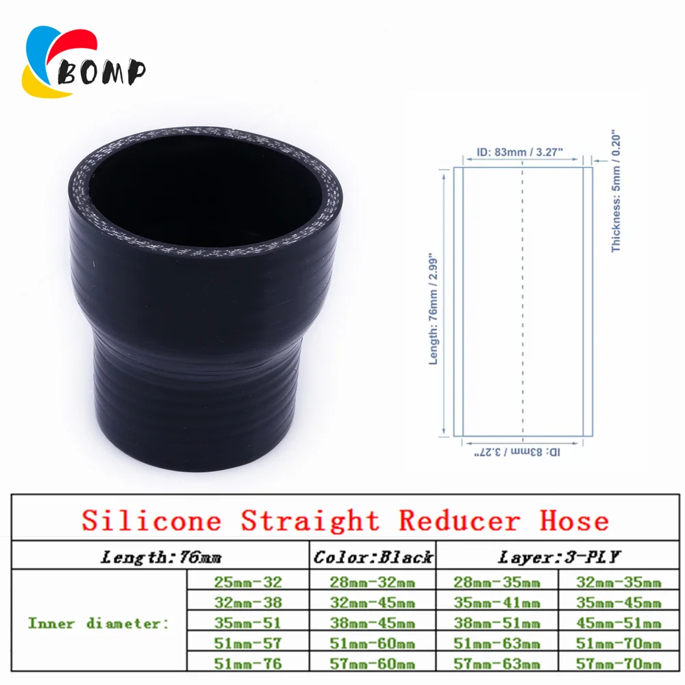 

Straight Reducer Silicone Hose Intercooler Turbo Intake Pipe Coupler Hose 3-Ply