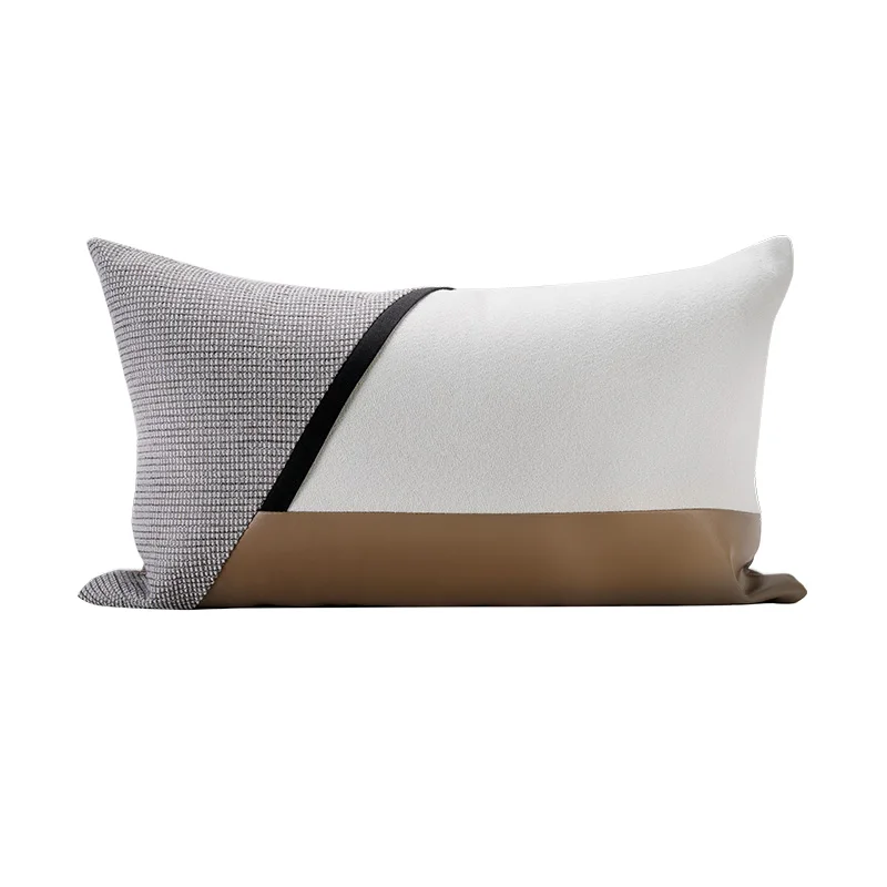 

Nordic Cushion Cover 30x50cm 45x45cm Grey Brown White Patchwork Sofa Pillows Decorative Cushions for Living Room Pillowcase