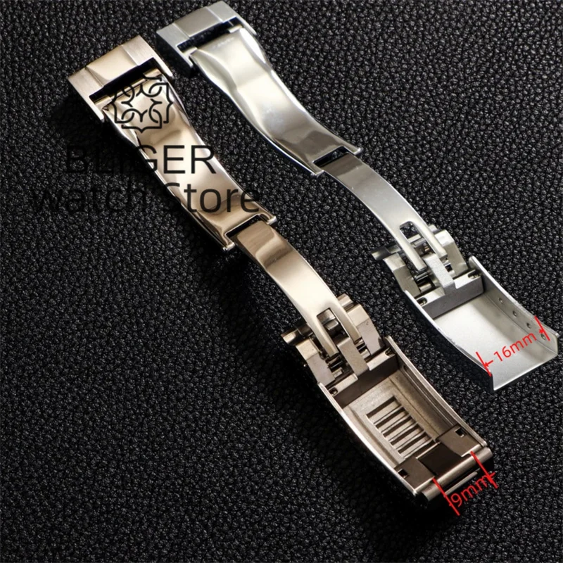 9mm x 16mm Watch Band Glide Clasp For DAYTONA SUBMARINER GMT Yacht-Master Stainless Steel Fine-tuning Pull Button Watch Buckle