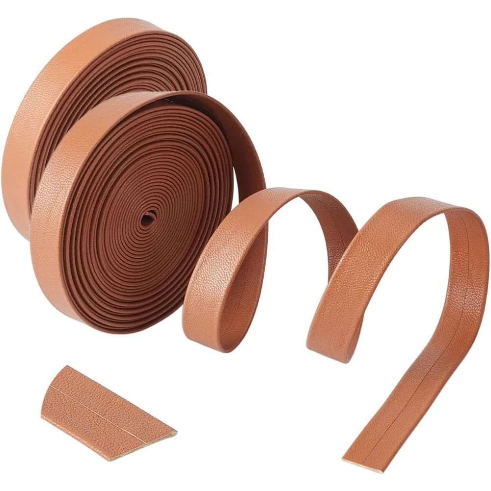 

10,9 ярдов складной кожаный ремешок 5/8 дюймов, лента из искусственной кожи, кожаная лента для обрезки, плоский кожаный шнур для поделок своими руками
