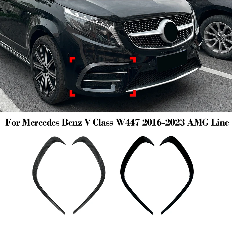 

Front Side Wind Knife For Mercedes Benz V Class W447 2016-2023 AMG Line Air Vent Spoiler Diffuser Splitter Auto Part Accessories