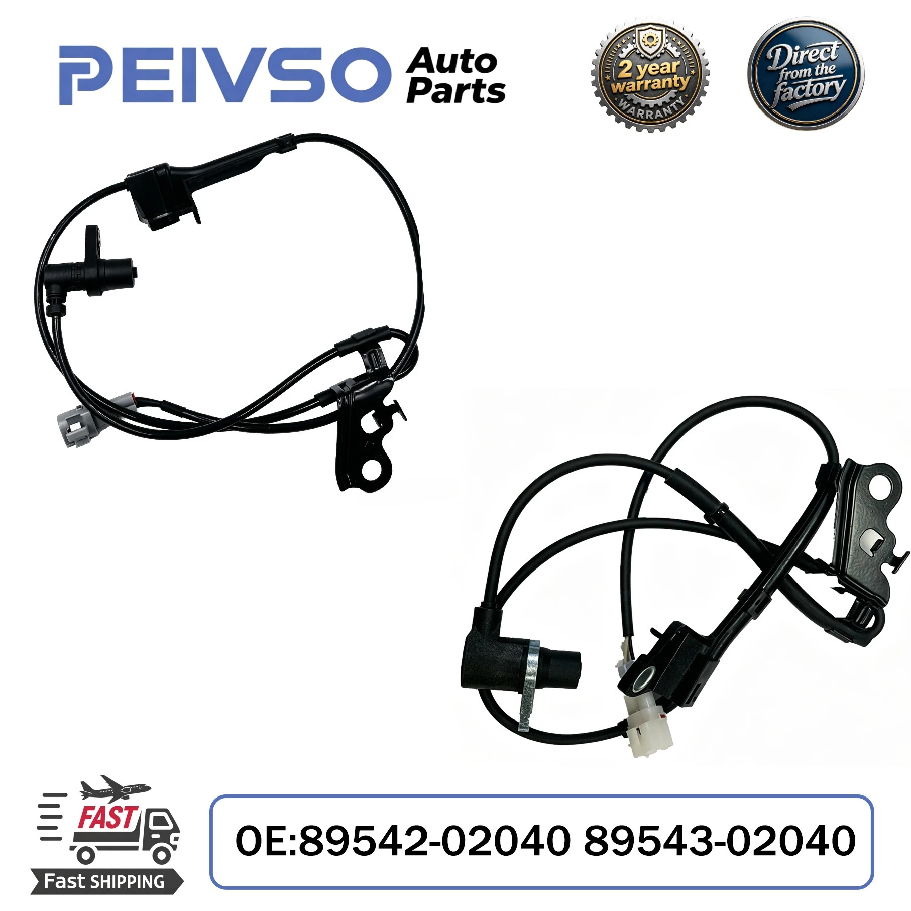 PEIVSO 89542-02040 89543-02040 Front LH/RH High Quality Car ABS Wheel Speed Sensor For Toyota Avensis Corolla Verso 2001-2009