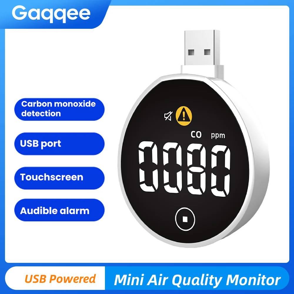 

New Carbon Monoxide Gas Detector USB Plug-in Air Quality Monitor with Digital Display Real-Time Monitoring for Home Kitchen