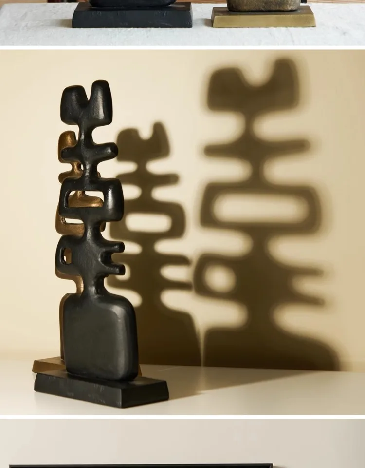 Decorazione moderna e minimalista creativa in alluminio nero bronzo lisca di pesce scultura in metallo cavo