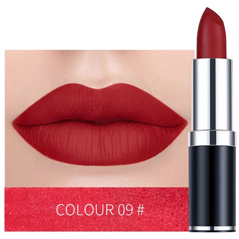 長持ちするセクシーなマットリップスティック,保湿リップスティック,化粧品,女性と女の子のための美容ツール,12色