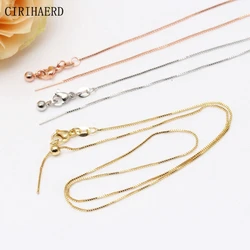 Cadena de cuello para mujer chapada en oro de 14K, collar de clavícula de Metal de cobre, colgante, conector, caja de agujas, cadenas, accesorios de fabricación de joyas