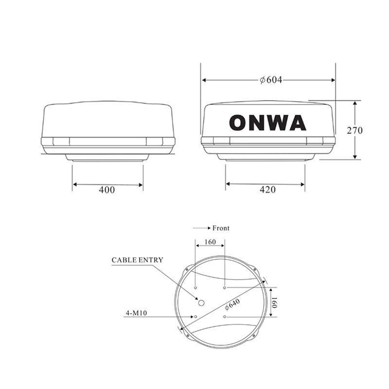 NEW ONWA KRA-1007N/KRA-1007W Antenna for Marine Navigation 4KW Nautical Miles Radar Radome Marine Supplies