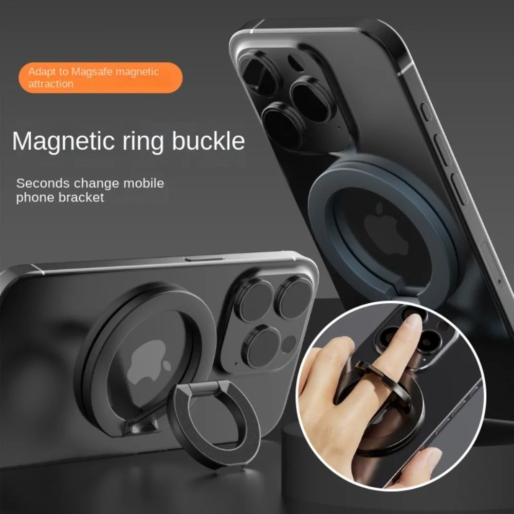 Double Sided Magnetic Finger Clasp 360 Degree Rotation Foldable Cell Phone Grip Stand Removable Cellphone Stand