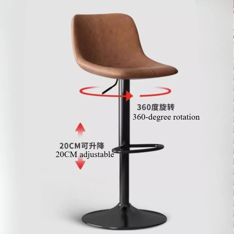 Home furniture kitchen Lightweight chair restaurant chaise swivel chair Home high bar stool counter with backrest luxury chaise