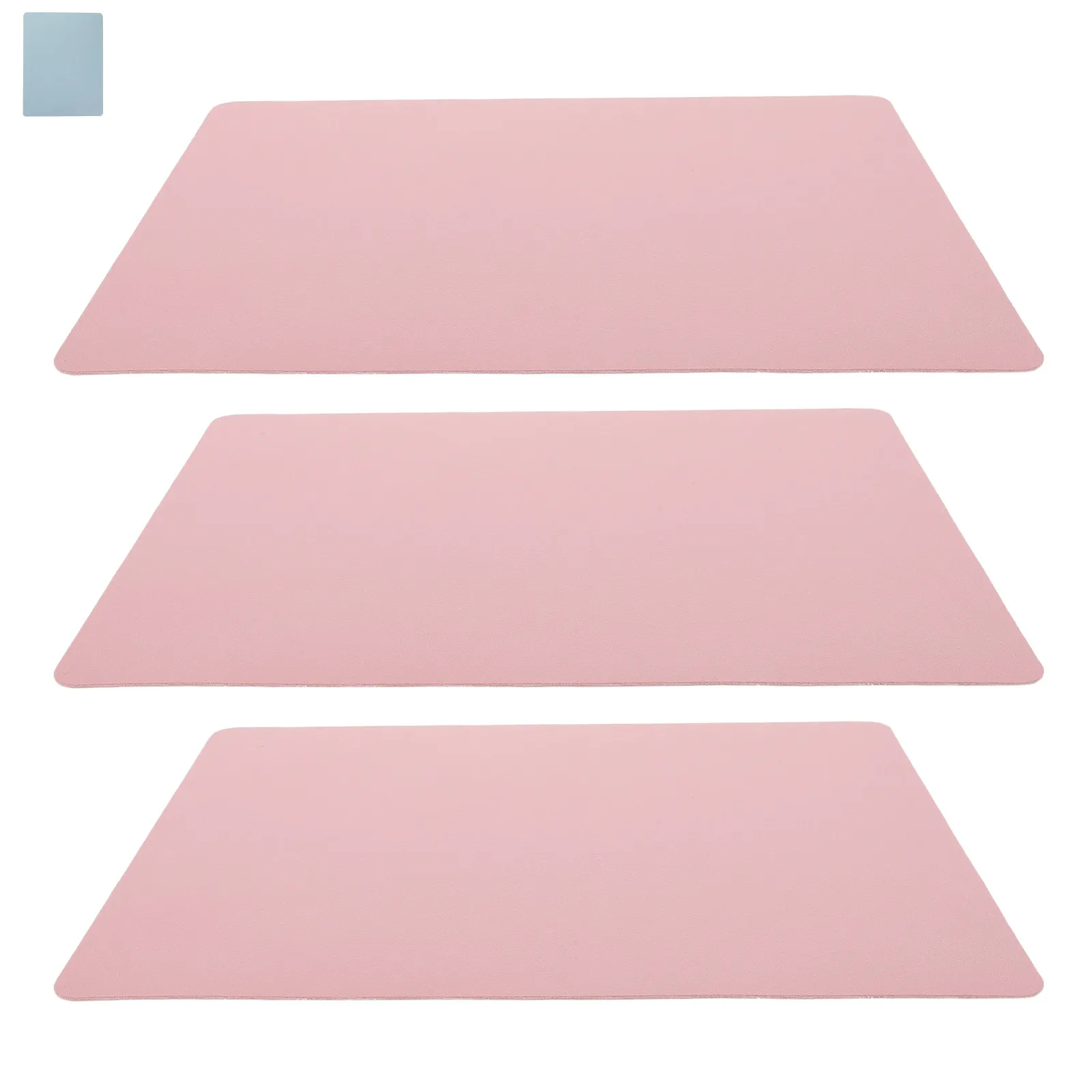 3Pcs Waterproof Resistant PU Nightstand Mat Desk Pad Mat For Bedside Table Home Decor Protector Heat Non