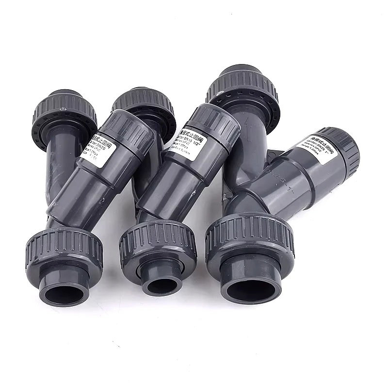 1Pc 20~63mm UPVC Check Valve, Y-Type Angle Seat Valve Garden Irrigation Pipe Joint Fittings Aquarium Fish Tank Check Connector