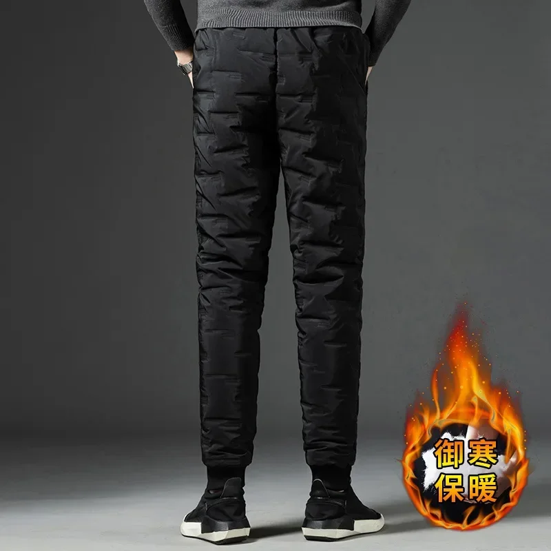 Baggy Cotton Pants Men Winter Windproof Sweatpants Thickened Warm Large Size Casual Pants Men Clothing Joggers New