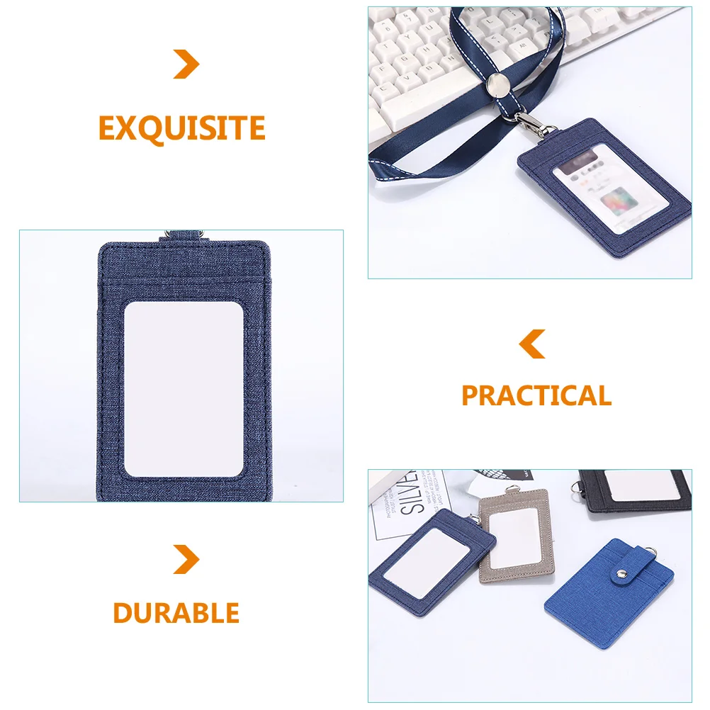 

2pcs Id Cover Badge Holder Portable Work Cards Sleeve Lightweight Easy Carry Corrosion-Resistant Card Storage For