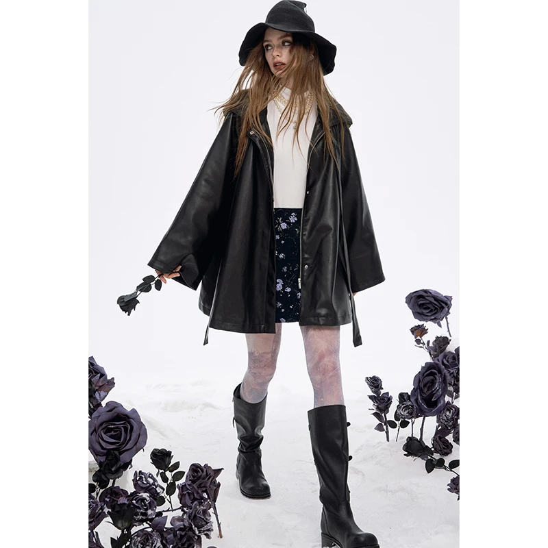 ELFSACK Y2K High Waist Floral Graphic A Line Short Skirt For Women