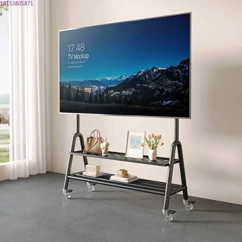 Movable bracket Vertical wheeled cart Living room Bedroom 32-75 inch Household wall shelf