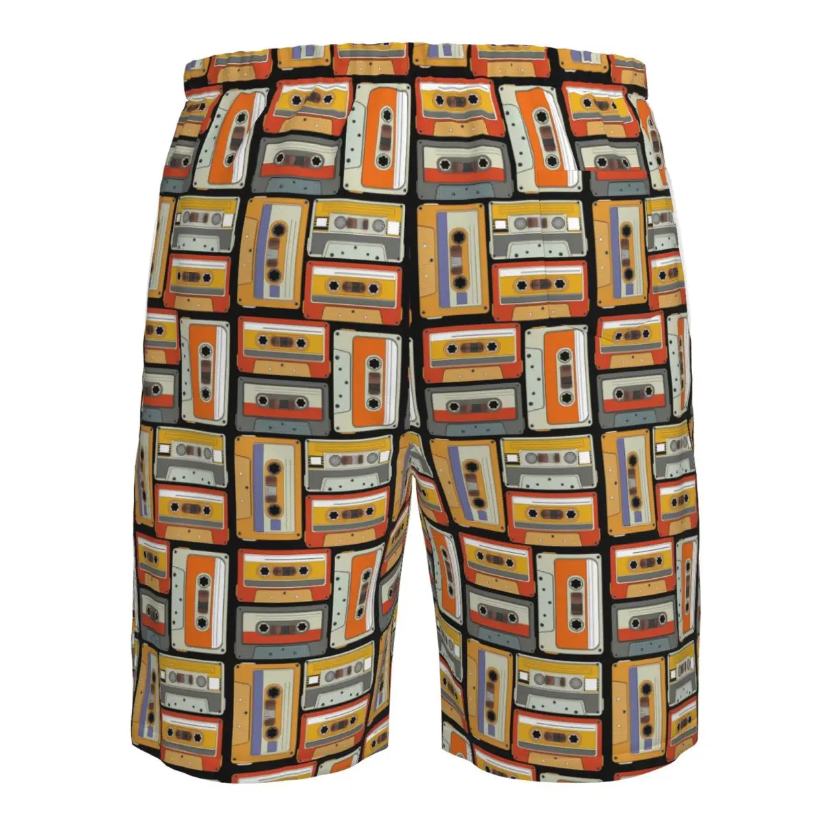 80s Generation Vintage Cassettes Trunks Beach Board Shorts Casual Quick Dry Swim Summer Men Pants