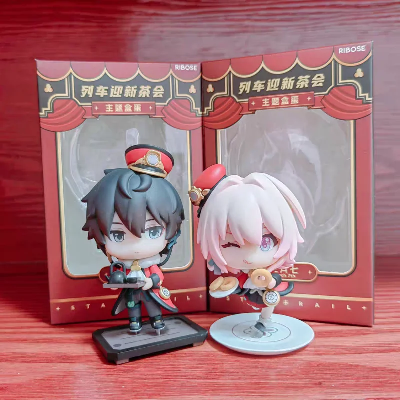 

Honkai Star Rail Q Version Figure Train Welcome Tea Party Series Doll Dan Heng Action Figures Trend Play Toy Original Model
