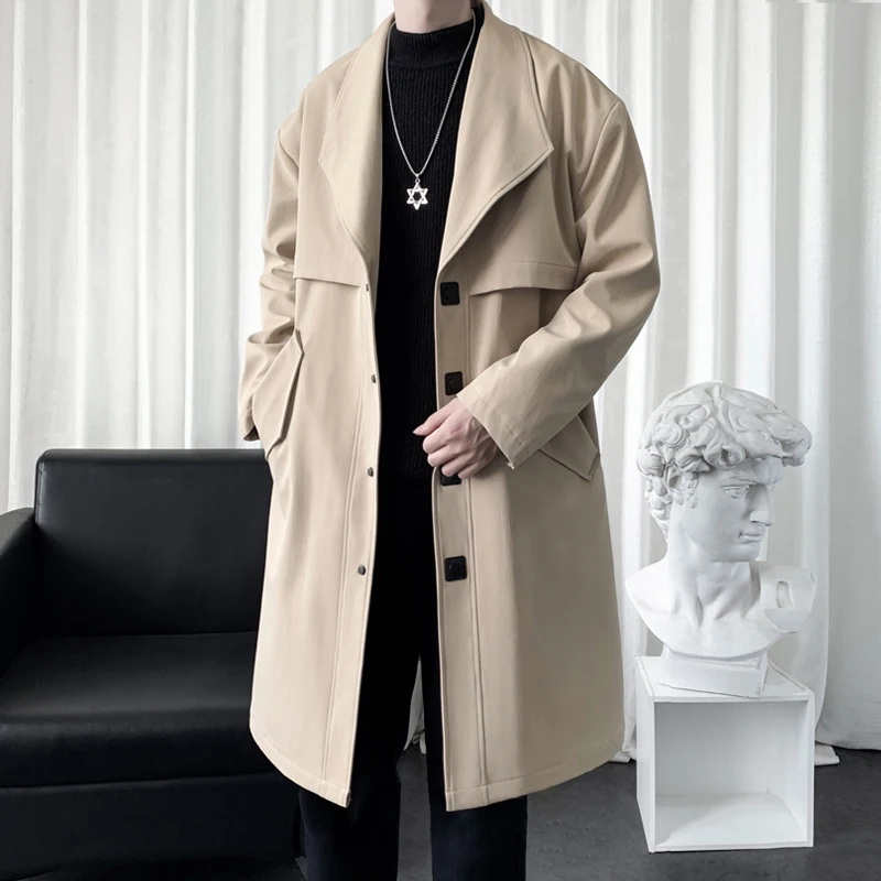 2023 new arrival Autumn jackets men fashion Trench Coat spring Mens High Quality Loose Casual Fashion Coat men size M-XXXL