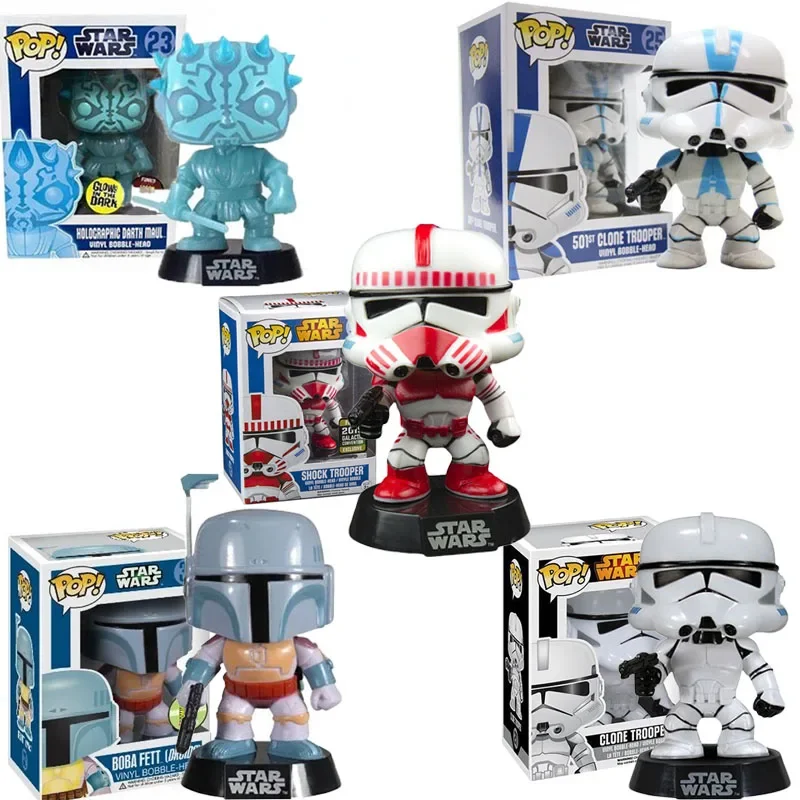 Funko Pop Star-Wars #21 Clone Trooper #25 Holographic #23 Boba #32 #42 IG-11 #427 Vinyl Action Figures Toys Collectible Dolls