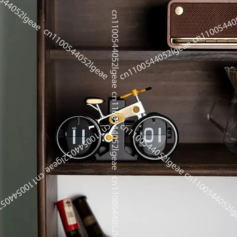 Home Desktop Personalized Bicycle Shape Page Turning Clock Cycling