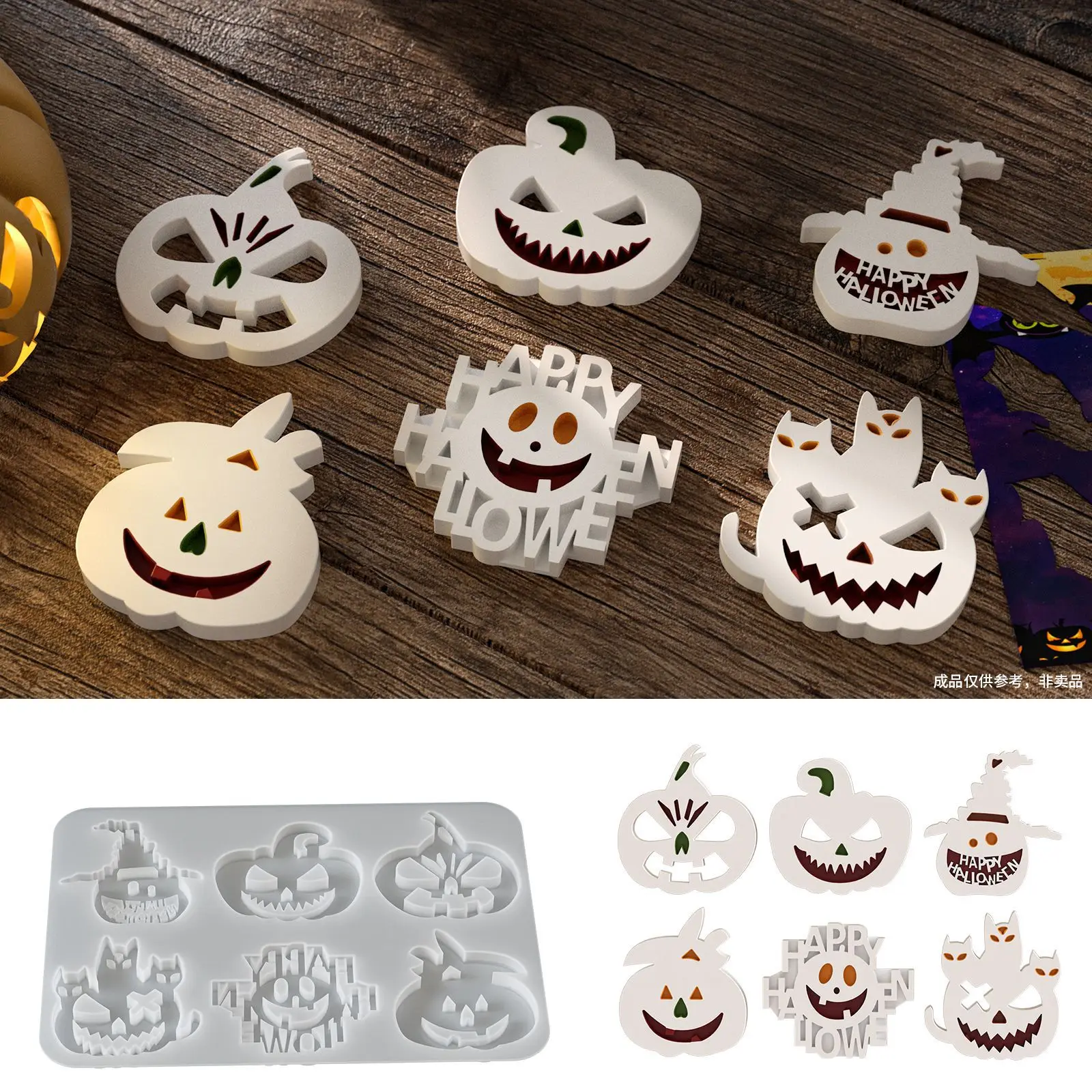 

DIY Halloween Ghost Pumpkin Pendant Jewelry Silicone Molds Handmade Resin Keychain Hanging Mold For Plaster Aromatherapy Making