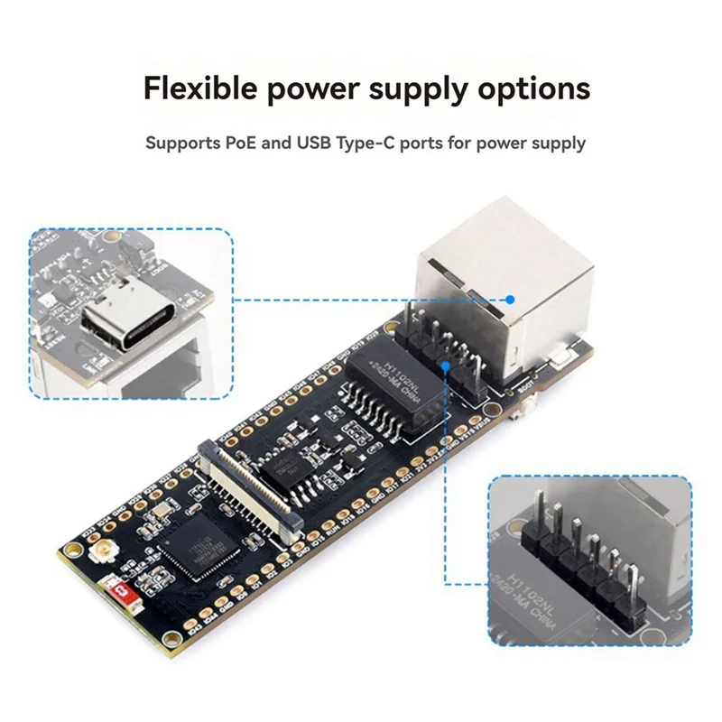 

Плата разработки Ethernet ESP32-S3 с камерой OV2640 поддерживает двухъядерную пластину Bluetooth POE с интерфейсом Type-C