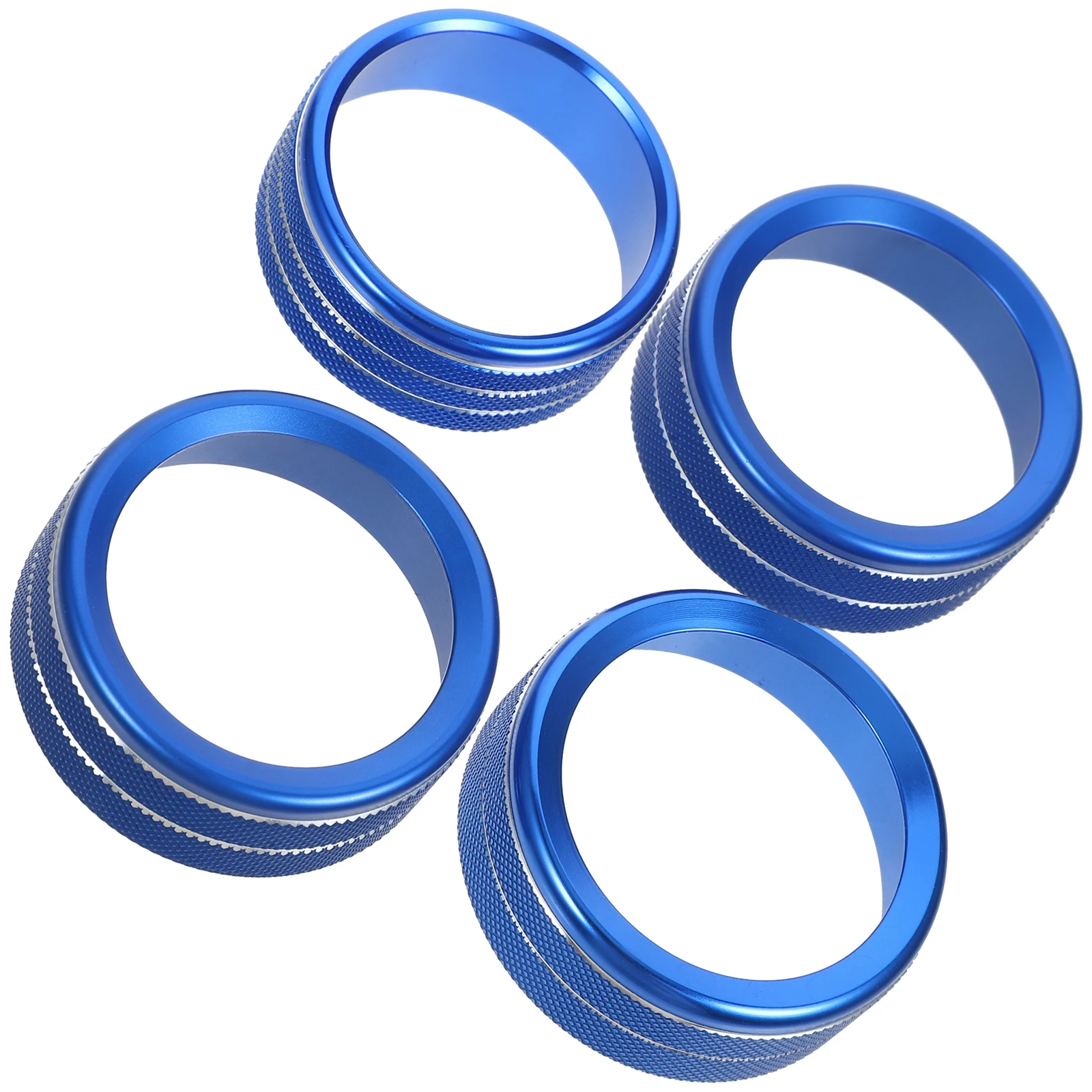 

4pcs Air Conditioner Switch Decoration Ring Car Knob Aluminum Trim Interior Accessories Volume Cover Control Panel