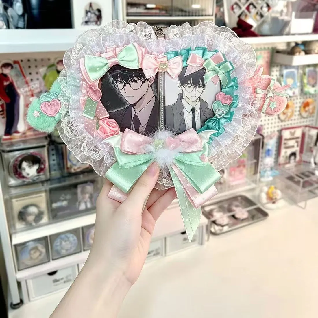 Women's bag ita bag decorations bag body kit card holder heart card display idol photo display ita bag decoration cat ear