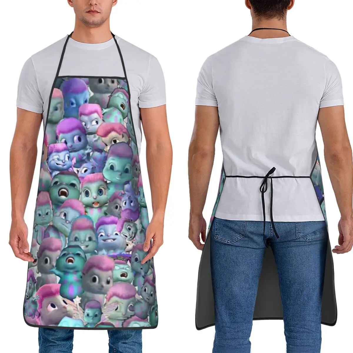 Bibble Meme Comic Aprons Chef Cooking Tablier Sleeveless Bib Kitchen Cleaning Pinafore for Women Men Gardening