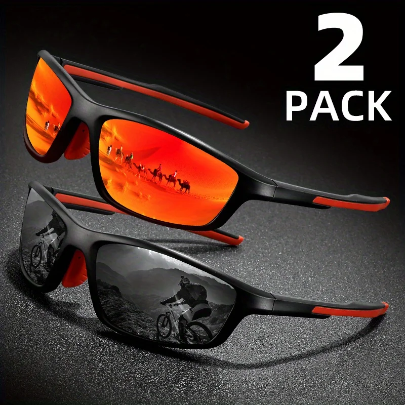 New style 2pcs Polarized Sunglasses with a Sporty Design, Suitable for Both Men And Women for Outdoor Activities Like Baseball