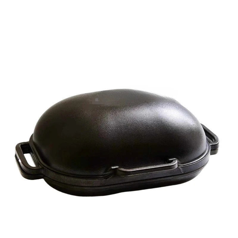 For Cast Iron Pan Baking European Bag Kitchen Utensils, Flat Bottom Non-stick Pan Oval