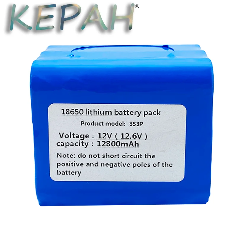 QB18650 3S3P 12V 12800mAh QB 18650 LI-ION battery pack with PCB (3-6A) with lead wires