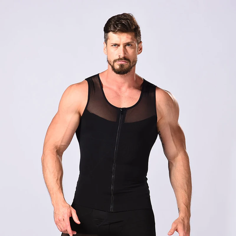 Gilet de poitrine amincissant pour hommes, correcteur de Posture, sans manches, contrôle du haut, ventre plat