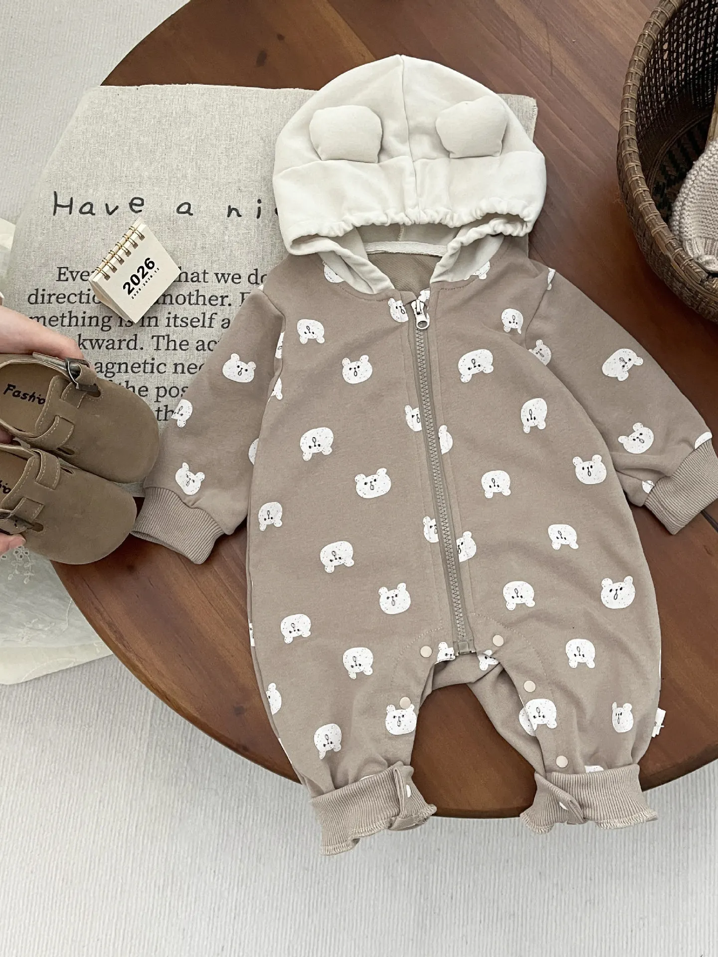 

Spring Newborn Baby Clothes Cartoon Bear Rer Long Sve Outfit One Year Old Baby Clothes Commute Sle mid Waist Long Pants