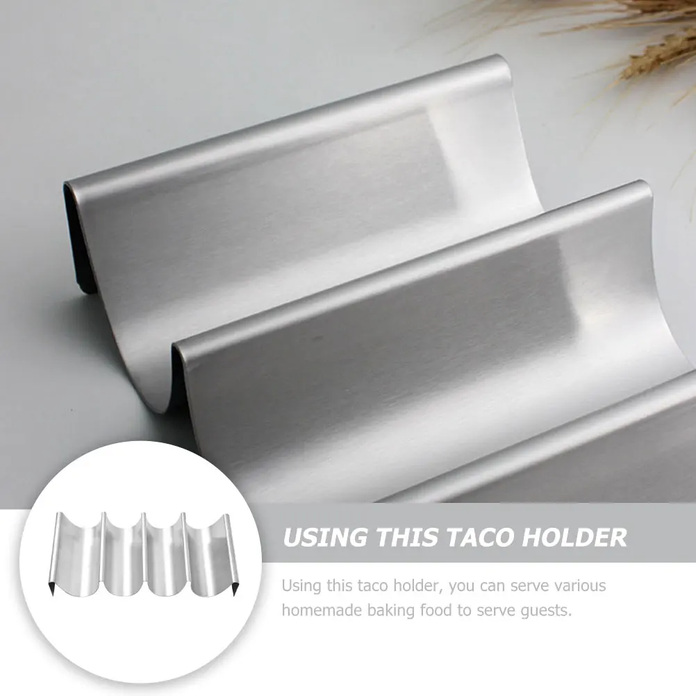 

Taco Holder Stainless Steel Rack Compact Reusable Easy Clean Kitchen Barware Suitable Home Parties Camping