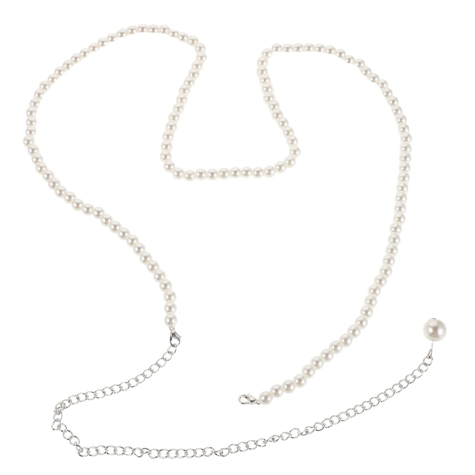 

Pearl Beads Waist Belt Elegant Fake Pearl Waist Chain for Women Dress Sash Belt Adjustable Body Jewelry for Dress Wedding Party