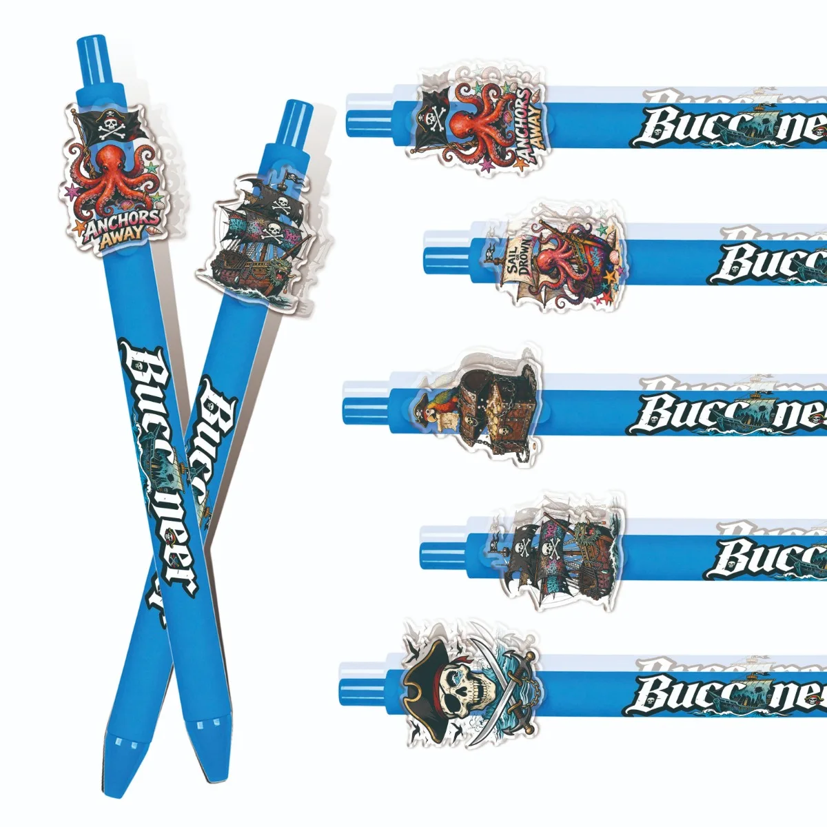 

Blue Pirate Series round Pen 10/15PCS Set New School Supplies Student Office Portable Stationery Personalized Writing Pens