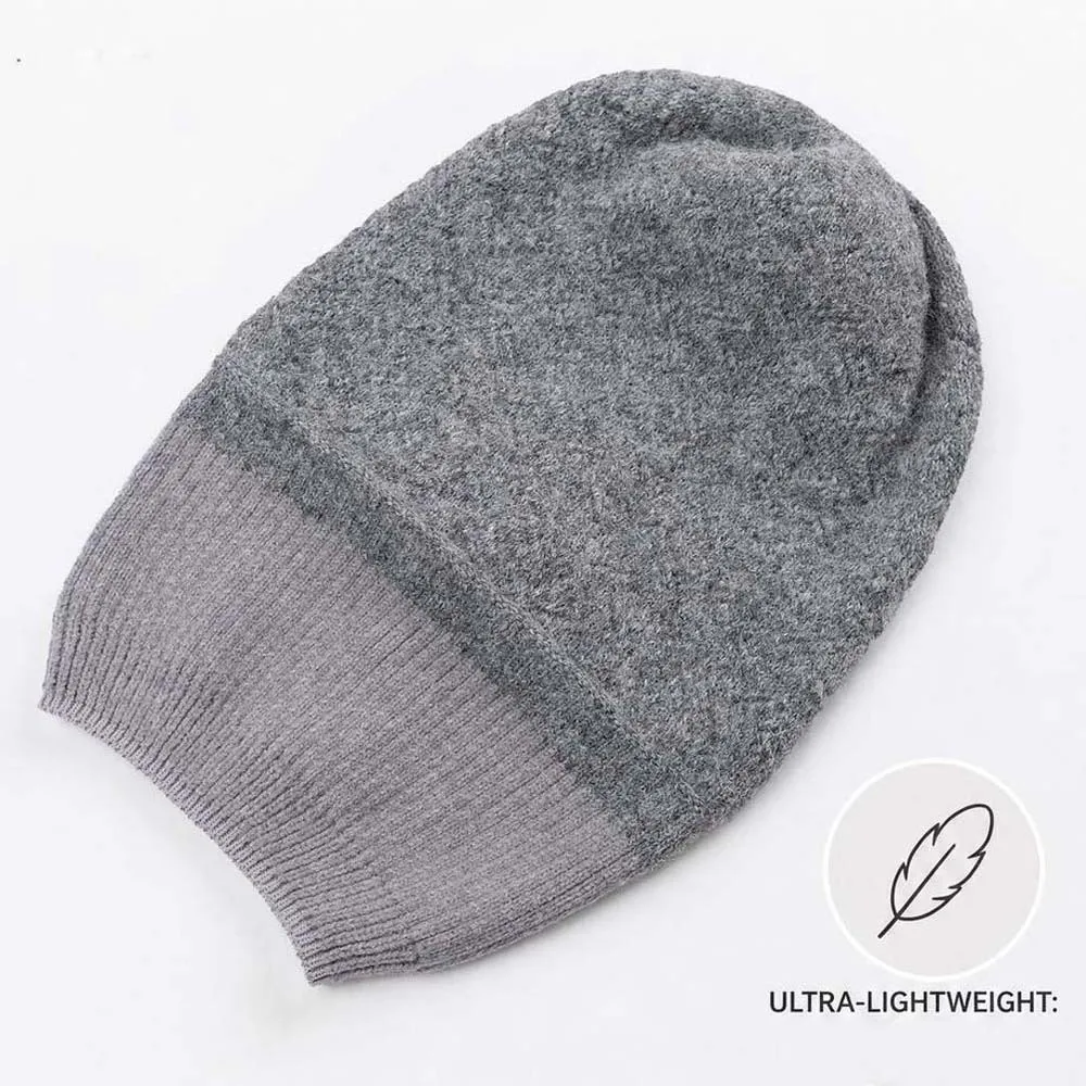 Loose Knitted Hat Elastic Slouchy Beanie Hat Thickened Soft Thick Warm Bonnet Thermal Ribbed Winter Knit Cap Outdoors