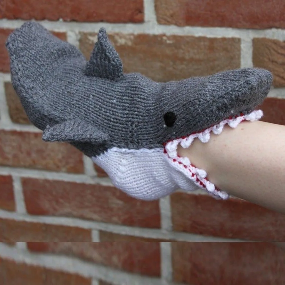 Shark Soft Crocheted Animal Socks Elastic Breathable Knitted Socks Fun Design Creative 3D Floor Socks Stocking Stuffers