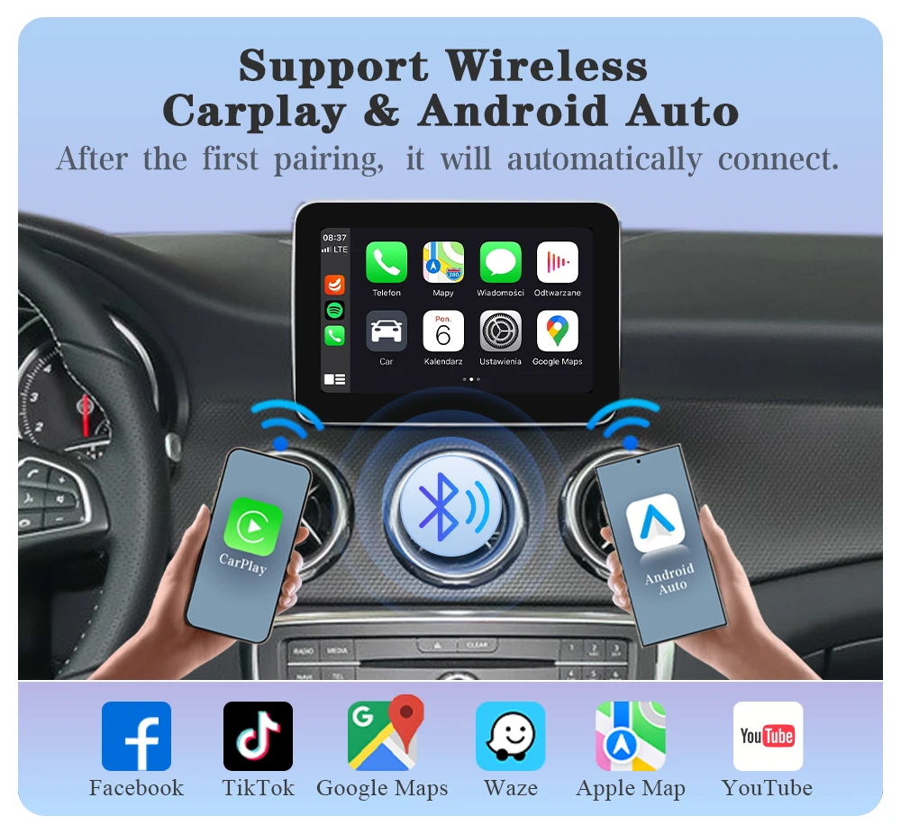 Drahtlose CarPlay Android Auto Modul Für Mercedes Benz GLK W207 W212 W204 SLS W218 NTG4.0 NTG4.5 NTG5.0 BT Spiegel Link Aux Auto D – Detail 2