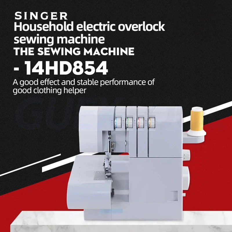 Imagem -04 - Máquina de Costura Overlock Elétrica Uso de Agulha Simples e Dupla Thread Overlock Uso Doméstico 110w 220240v 14hd854