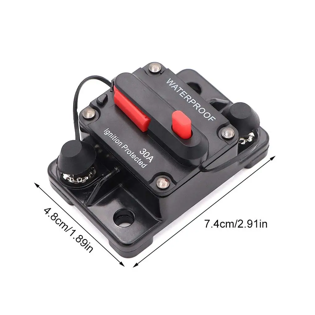 30A 40A 50A 60A 80A 100A 150A 200A 250A 300A AMP Circuit Breaker Fuse Reset 12-48V DC Car Boat Auto Waterproof