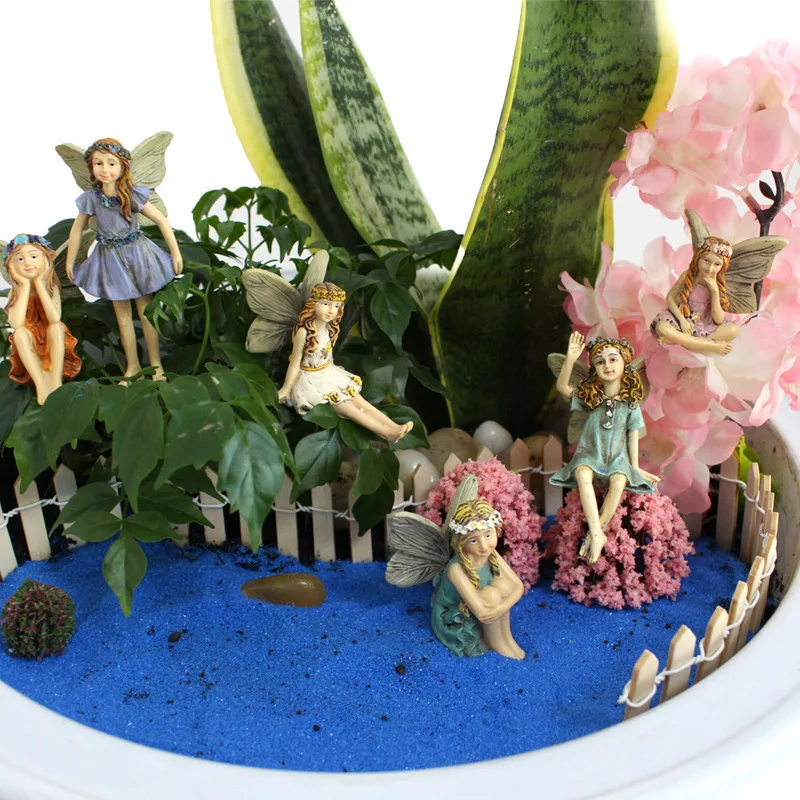 Fairy Garden - 6pcs Miniature Fairies Figurines Accessories for Outdoor Decor