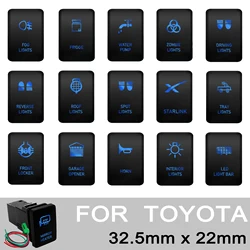 12V Blue LED Push Button Switch Power Spot Light Aux Battery Starlink for Toyota Kluger/Highlander Toyota 4Runner Direct Mount