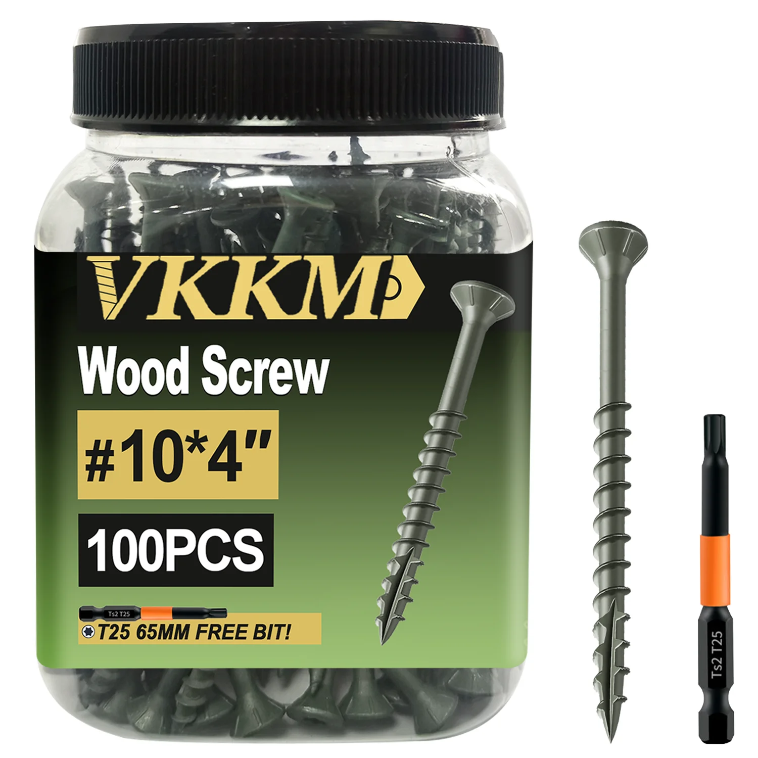

VKKM Torx Drive #10x4" Deck Screws 100Pcs – Heat-Treated, Vibration-Resistant for Staircases & Railings