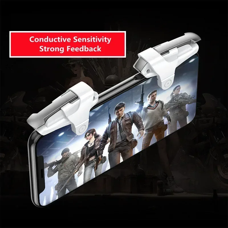 2pcs โทรศัพท์มือถืออุปกรณ์เสริมสําหรับเล่นเกมเกมสําหรับ PUBG Aim ยิง Controller L1 R1 ทางกายภาพ ABS ปุ่มสําหรับ IOS Android