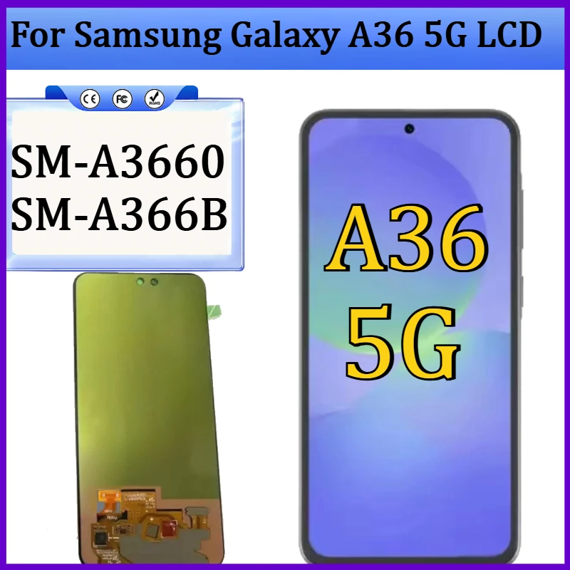 

New TFT/OLED LCD For Samsung Galaxy A36 5G A3660 A366B LCD Display With Frame Digital Touch Screen Digitizer Assembly