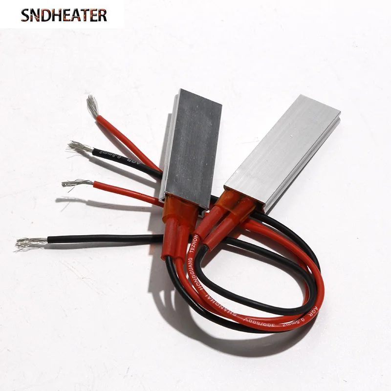 SNDHEATER 2pcs 60x21x5mm PTC Aluminum Thermostat Heater Plate 70-230 Degrees Heater Insulated Air Heaters 12V 24V 36V